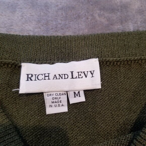 Rich and Levy Womens Medium Pull On Style Knitted Pencil Skirt Green Made in USA - Picture 2 of 4